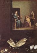 VELAZQUEZ, Diego Rodriguez de Silva y Detail of Jesus in the Mary-s home oil painting on canvas